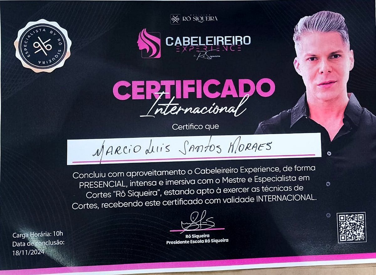 Certificado Internacional Cabeleireiro Experience 2024